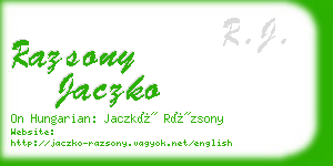 razsony jaczko business card